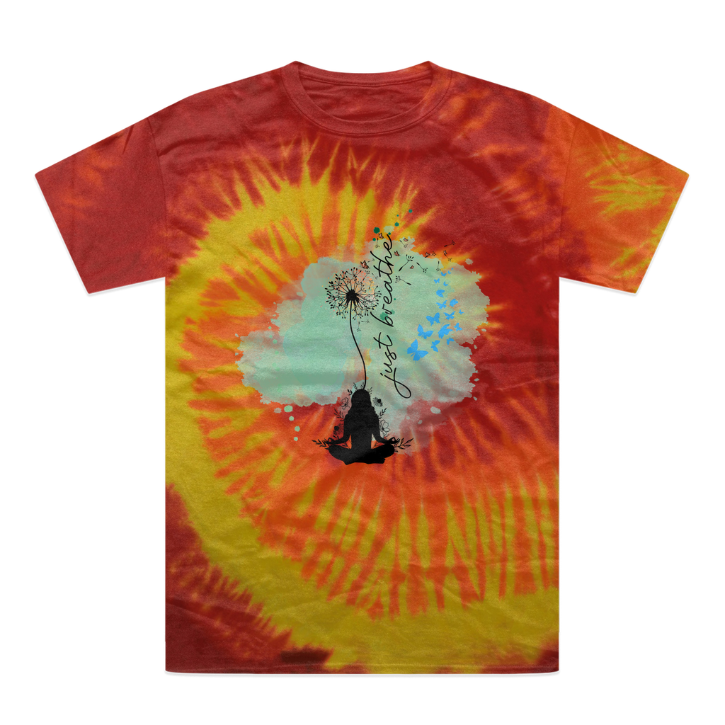 Just Breathe - Green Dandelion Tie-Dye T-Shirt