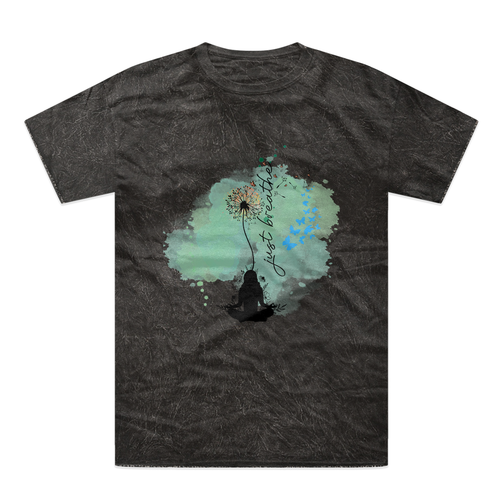 Just Breathe - Green Dandelion Tie-Dye T-Shirt