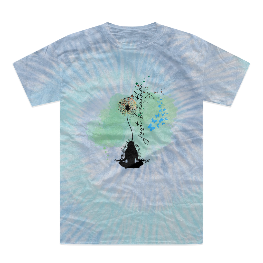 Just Breathe - Green Dandelion Tie-Dye T-Shirt