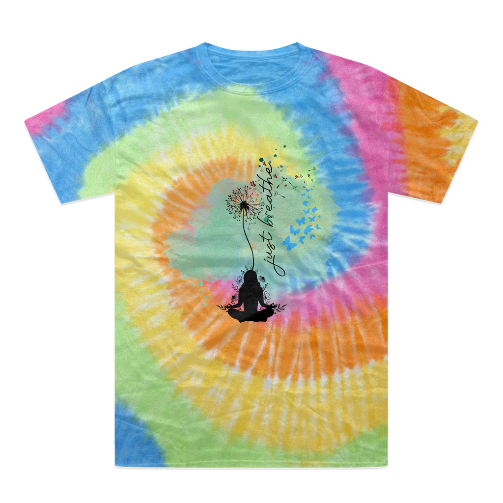 Just Breathe - Green Dandelion Tie-Dye T-Shirt